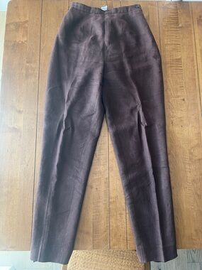 100% Linen Brown Trousers
